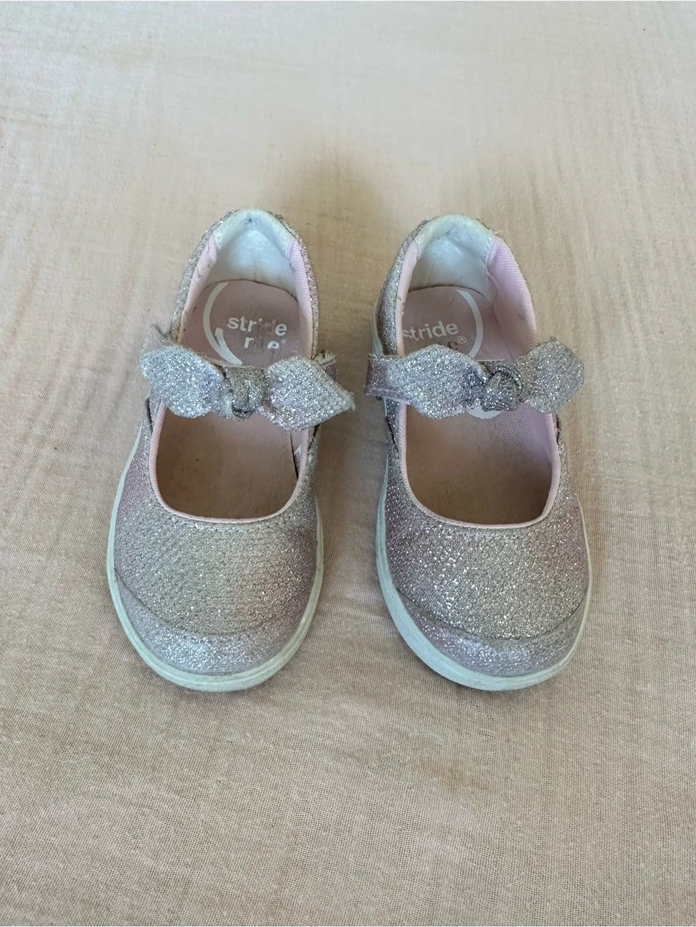 Stride Rite Glitter Bow Mary Jane Shoes - Light Pink
